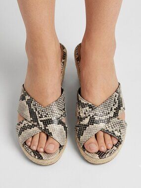 Comfortview The Lale Snake Print Espadrille Wedge Slide Sandal Women's Size 8.5W